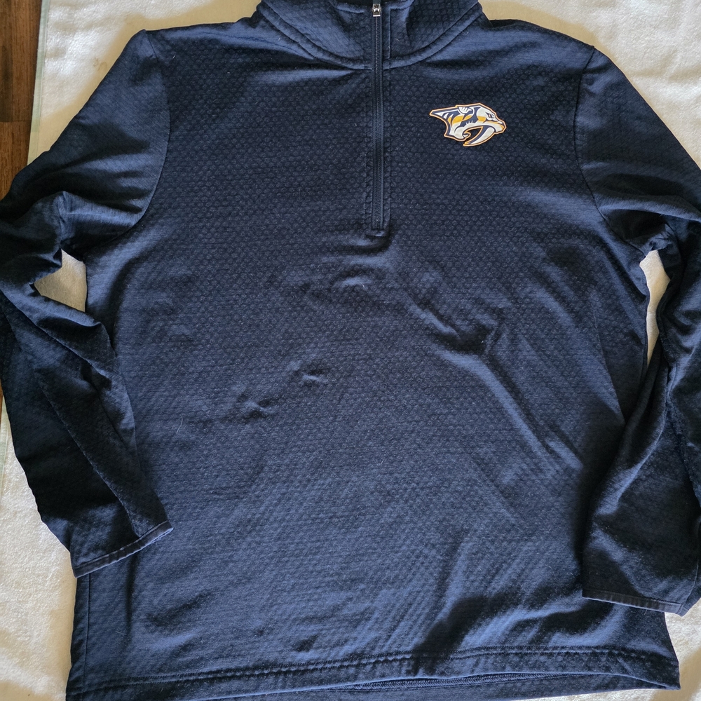 Fanatics Dark Blue Quarter-Zip Pullover Nashville Predators L NHL